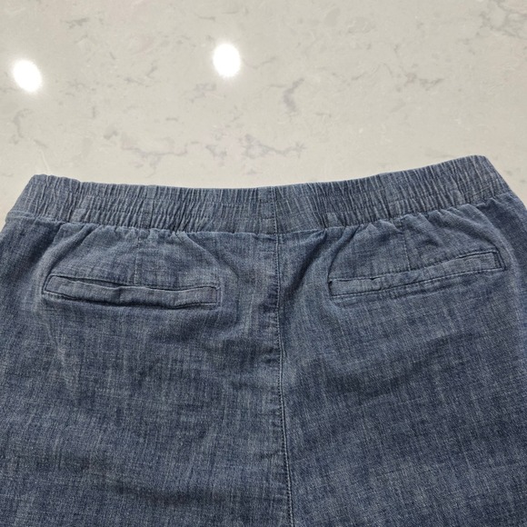 Lands End Womens Mid Rise Elastic Waist Pull On Shorts Blue Size 10 Cotton Blend - Picture 5 of 7